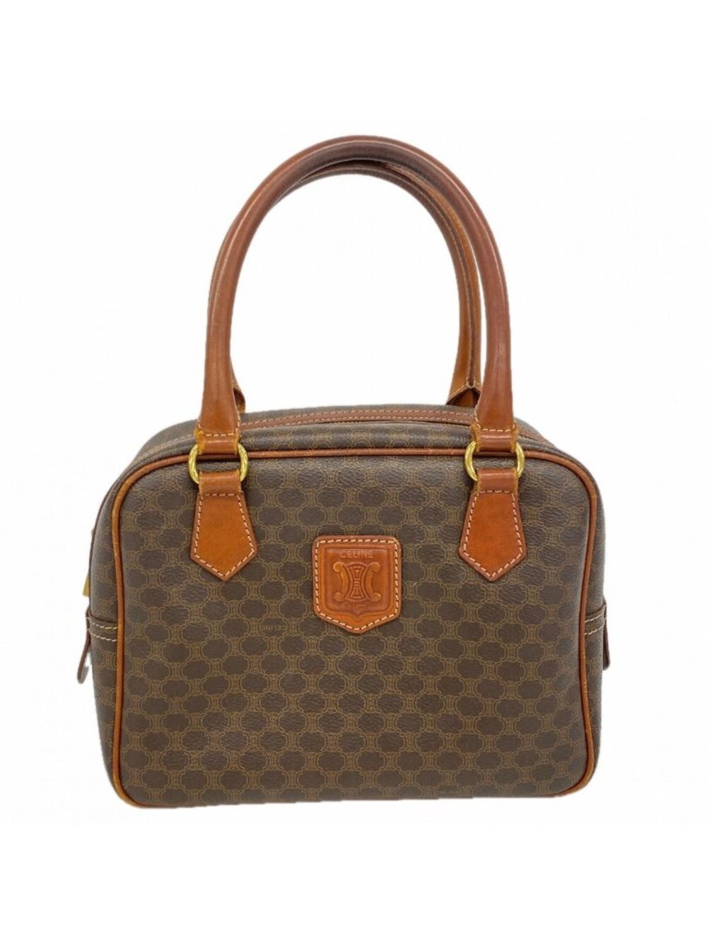 Celine Handbag Macadam Brown Gold